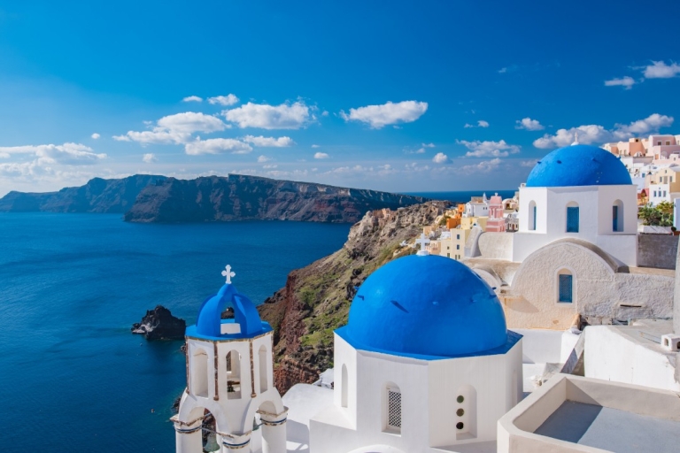 From Crete: Santorini Guided Tour by Bus and Ferry Boat