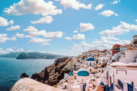 Z Krety: wycieczka z przewodnikiem po Santorini autobusem i promem