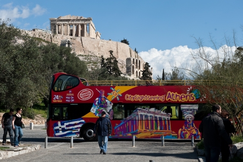 Athens: Acropolis Entry Ticket & Hop-On Hop-Off Bus Pass
