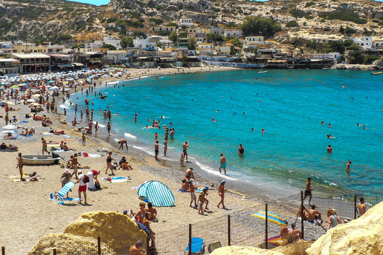 Depuis Héraklion: excursion guidée d'une journée à la plage de Matala et aux grottes hippies