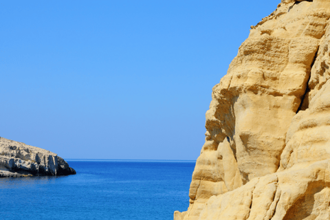 Heraklion: Viagem de 1 dia para Matala Beach, Hippie Caves e GortynServiço de busca em Heraklion, Amoudara e Kokini Hani