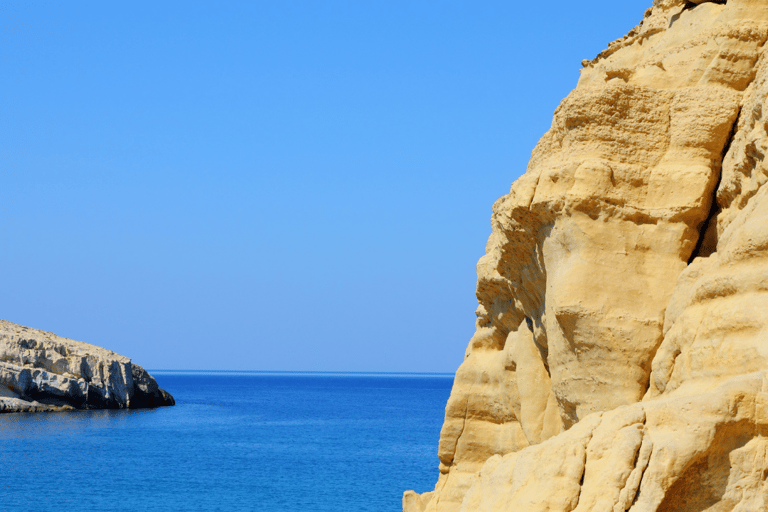 Heraklion: Viagem de 1 dia para Matala Beach, Hippie Caves e GortynServiço de busca em Heraklion, Amoudara e Kokini Hani