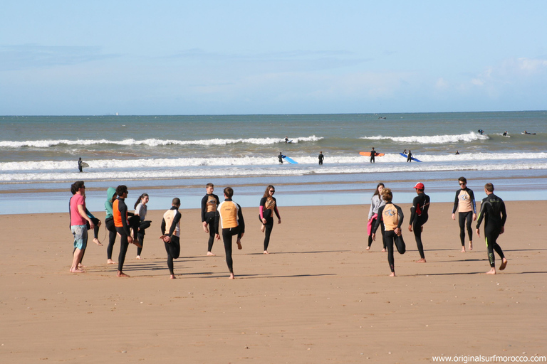 Agadir: Surflektion på Taghazout Beach med lunch och transferAgadir: Taghazout Beach Surf Lektion med lunch och transfer