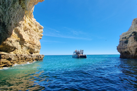 Grotten en kustlijn van Benagil, catamarancruiseAlbufeira: cruise langs de kustlijn van de Algarve en de grotten van Benagil