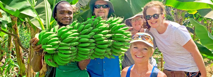 Depuis Praia : Visite de la plantation de bananes et atelier de Cuscuz.