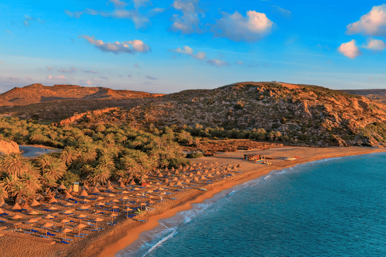 From Heraklion: Palm Forest Beach of Vai, Toplou & Sitia German Tour: Pick up from Anisaras, Analipsi & Gouves