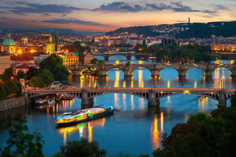 Prague: Vltava River Night Cruise with Buffet