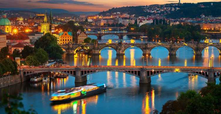 Prague Vltava River Night Cruise with Buffet GetYourGuide