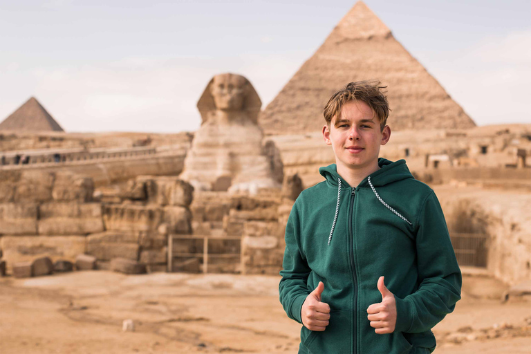 Cairo: Piramides en Sphinx Tour met rivier de Nijl Felucca RideGedeelde tour zonder toegangsprijzen