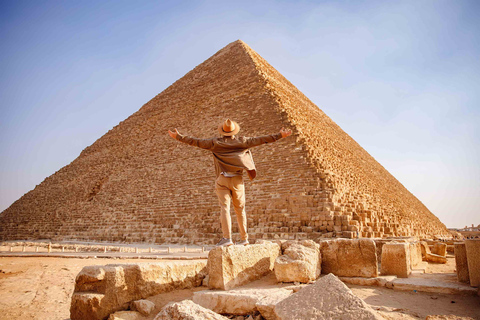 Cairo: Piramides en Sphinx Tour met rivier de Nijl Felucca RideGedeelde tour zonder toegangsprijzen