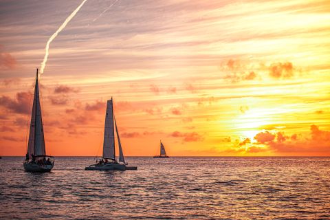 Sunny Beach: catamarancruise bij zonsondergang met diner en champagne