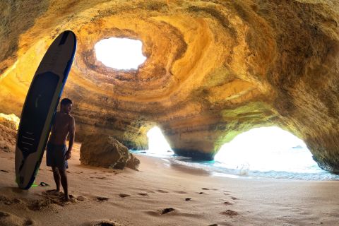 Benagil: Sunrise Standup Paddleboard Tour Alone Benagil Cave
