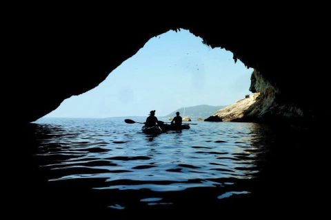 From Agios Ioannis Beach: Kayak Day Trip to Papanikolis Cave