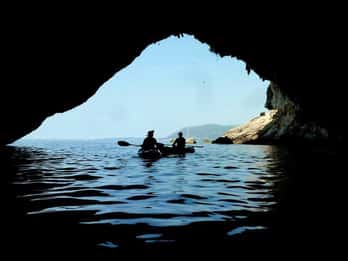 From Agios Ioannis Beach: Kayak Day Trip to Papanikolis Cave
