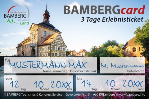 BambergCard : 3 jours, Carte découverte des transports locauxBambergCard : Carte découverte 3 jours, 9 musées
