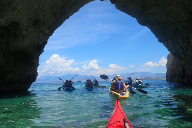 Alkiona: Corinthian Gulf Guided Sea Kayaking Tour & Caves Pickup from Pallini