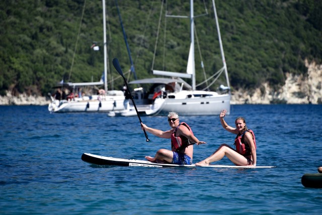Visit Meganisi Half-Day Guided SUP Tour to Nisída Thiliá Island in Lefkada