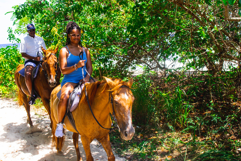 From Falmouth: Horseback Ride n Swim with Green Grotto Caves From Falmouth Cruise Port