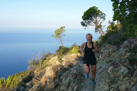 Guided trail-running on Portofino mountain, swim and gelato