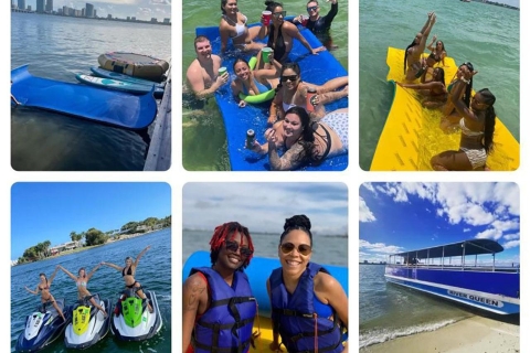 Miami: crucero de fiesta en pontones con juguetes acuáticos