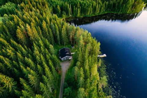 From Rovaniemi: Midnight Sun Forest Lake Float Standard Option