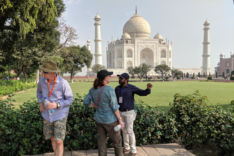 Da Delhi: Tour privato del Taj Mahal e del Forte di Agra all&#039;albaTour con auto climatizzata, autista, guida e biglietti d&#039;ingresso