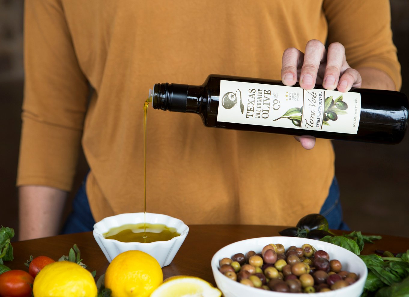 Dripping Springs: Olivenolie og balsamicoeddike smagning