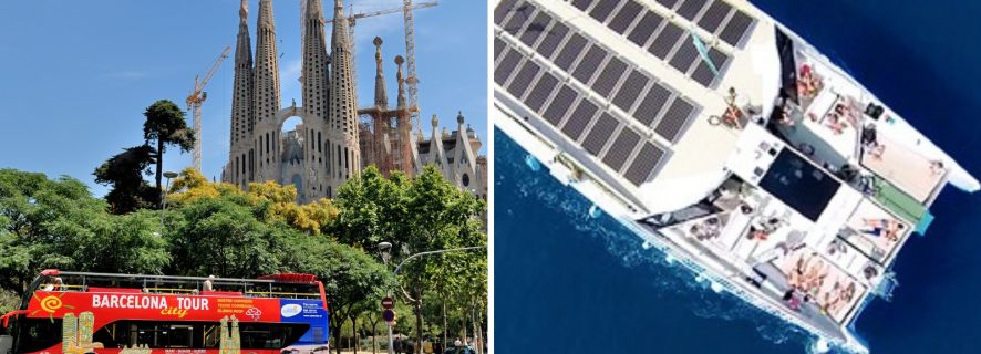Barcelona: passeio de ônibus hop-on hop-off com catamarã opcional