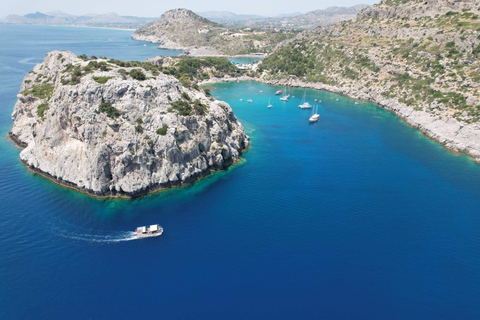 Faliraki: Crociera nella baia di Anthony Quinn e nelle grotte con drinkRodi: Crociera a nuoto nel sottomarino giallo con bevande