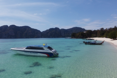 Desde Phuket: viaje en lancha motora a las islas Phi Phi con almuerzoDesde Phuket: paseo en barco por las islas Phi Phi con almuerzo