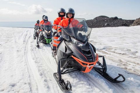 Reykjavik: tour in motoslitta della costa meridionale dell'Islanda e del ghiacciaio