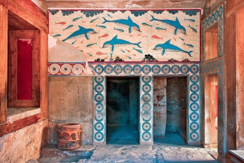 From Elounda:Knossos Palace, Museum, & Wine Private Day Trip 3-Seat Premium Class Limo or SUV Vehicle