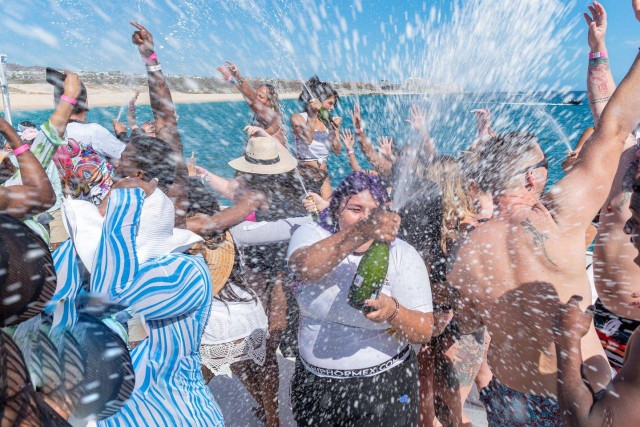 Visit Cabo San Lucas Adults-Only Boat Party with Drinks & Live DJ in Cancun