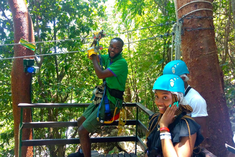 Montego Bay: Zip-Line Rainforest Tour with Pool & Gardens