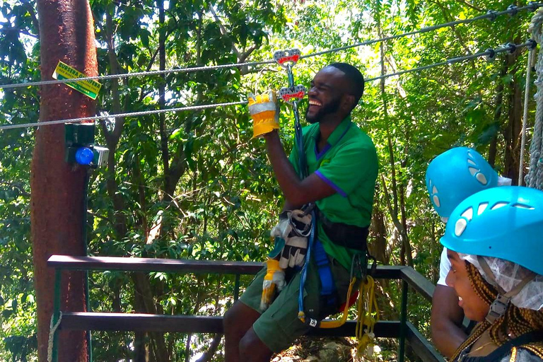 Montego Bay: Zip-Line Rainforest Tour with Pool & Gardens