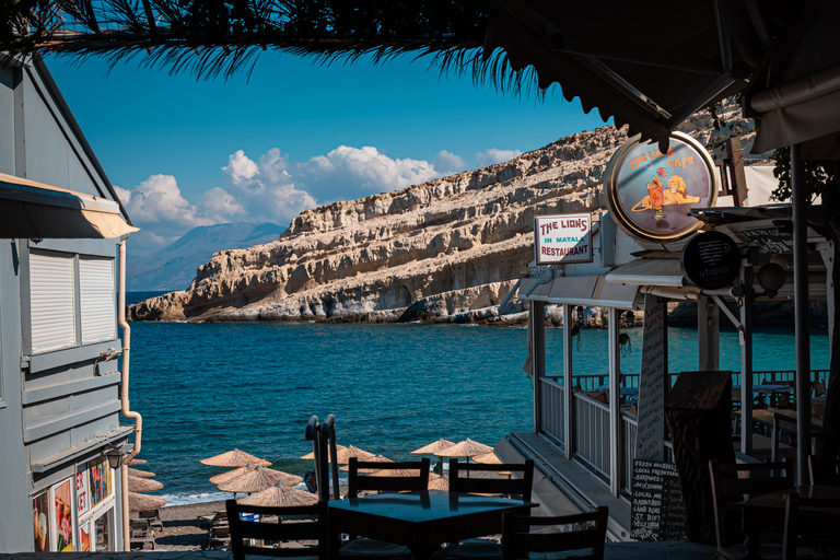 Da Heraklion: Escursione di un giorno alla spiaggia e alle grotte Hippie di MatalaPrelievo da Malia, Stalis, Hersonisos, Analipsi e Gouves