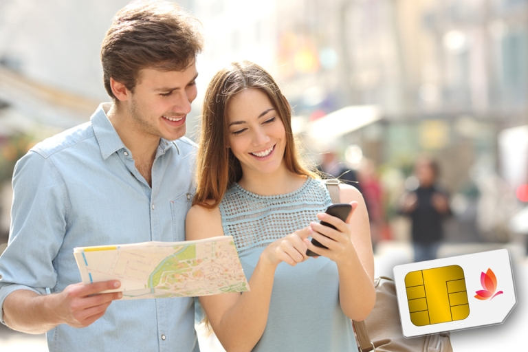 Aeropuerto de Dubái: tarjeta SIM turística 5G/4G para llamadas y datos de los EAU4GB + 30 Minutos