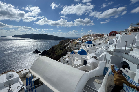 Santorini: Red Sands to Peaks Drive with Pickup included