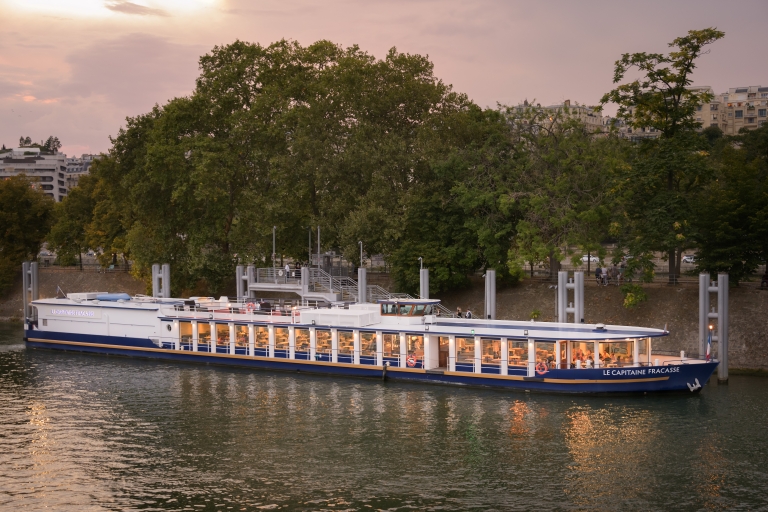 Paris: Romantic Cruise with 3-course Dinner on Seine River Capitaine Fracasse Boat 3-Course Dinner Cruise 6PM Saturday
