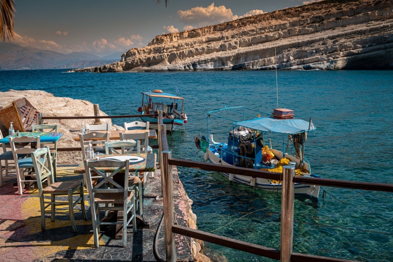 Vanuit Heraklion-gebied: busreis naar Zuid-Kreta en Matala BeachZuid Kreta Matala direct