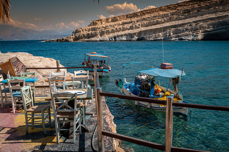 Vanuit Heraklion-gebied: busreis naar Zuid-Kreta en Matala BeachZuid Kreta Matala direct