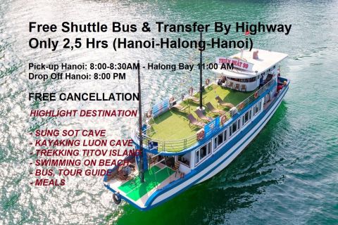Da Hanoi: tour guidato di un'intera giornata alla baia di Ha Long con pranzo