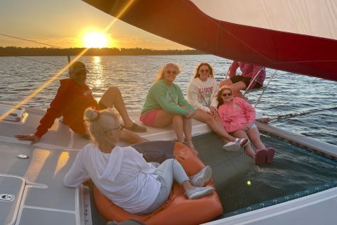 From Cocoa Beach: Sunset Catamaran Tour with Soft Drinks