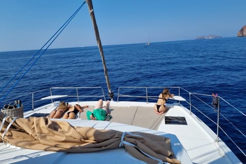 From Adamantas: Milos & Poliegos Catamaran Cruise with Food