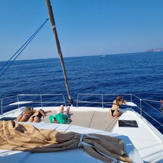 From Adamantas: Milos & Poliegos Catamaran Cruise with Food