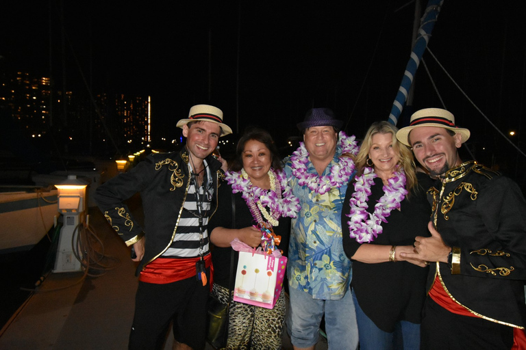 Oahu: Fireworks Cruise - Ultimate Luxury Gondola with Drinks Private Fireworks Gondola cruise (non-shared)