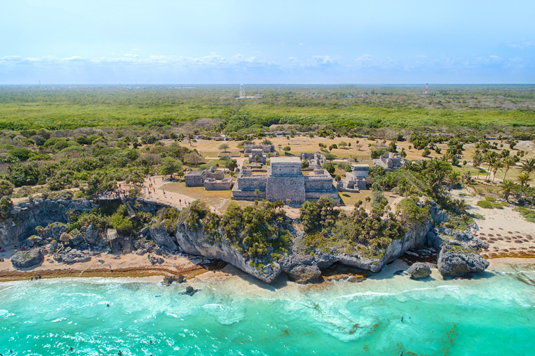 From Cancún: Cobá, Cenote, Tulum and Playa del Carmen Tour Hotel Pickup from Cancun with Lunch Box