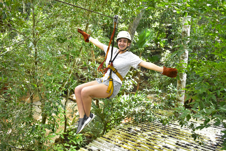 Cancun: Jungle ATV-tour, tokkelen en cenote zwemmenGedeelde ATV