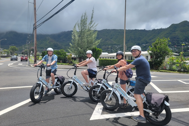 Desde Waikiki: paseo privado en bicicleta eléctrica y caminata por las cataratas Manoa