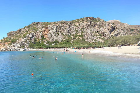 Heraklion: Preveli Palm Beach Boat Trip &amp; Rethymno Town TourPickup from Anisaras, Analipsi &amp; Gouves